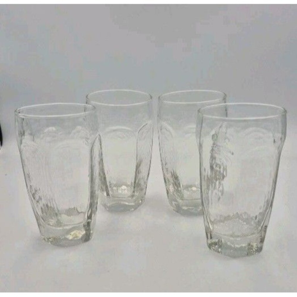 Vintgage Libbey Chivalry Clear Glasses (Set of 4) Pristine! 5.25 Inches